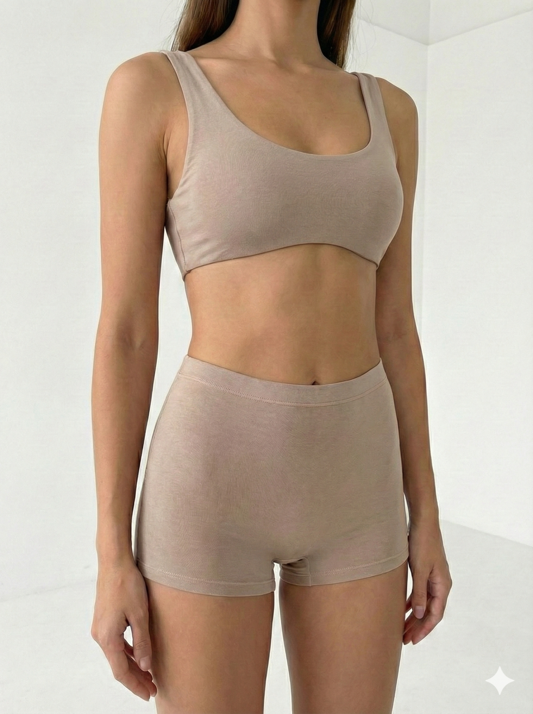 Calita TENCEL™ bra in tan sustainable breathable fabric