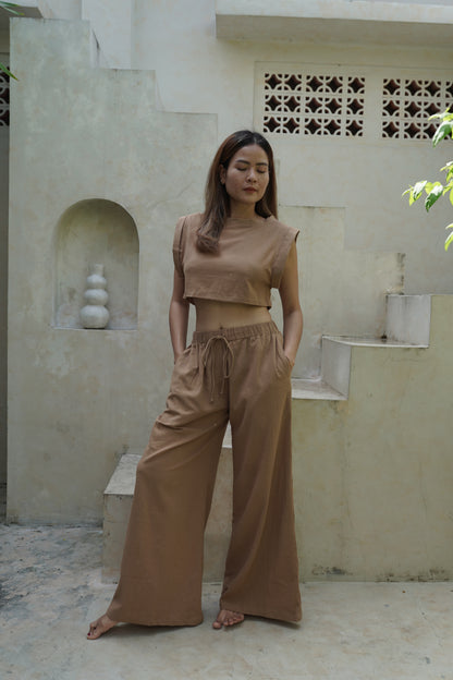 Hostas Wide-Leg Linen Resort Pants