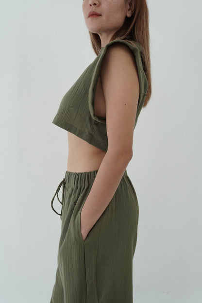 Verbena Linen Crop Top