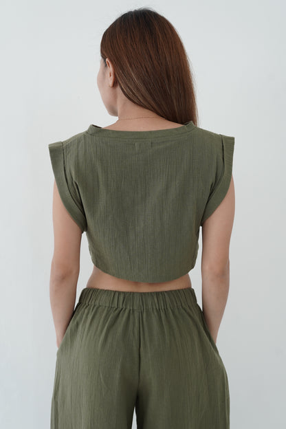 Verbena Linen Crop Top