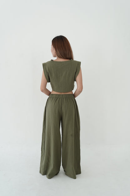 Hostas Wide-Leg Linen Resort Pants
