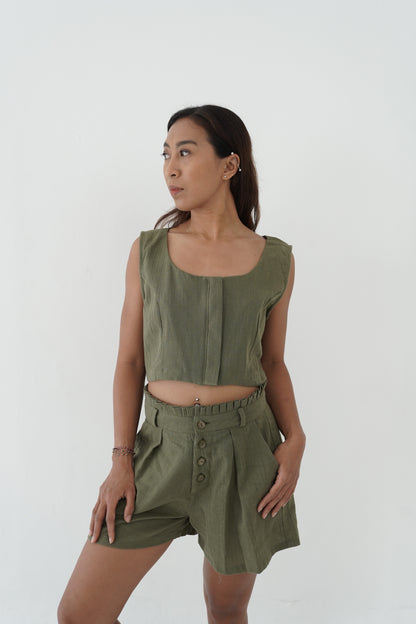 Aloysia Linen Crop Top