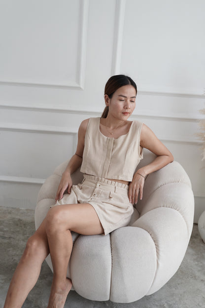 Aloysia Linen Crop Top