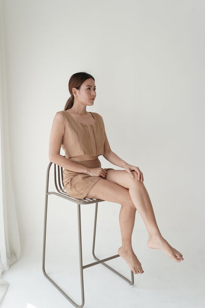 Cidora Linen High-Waist Shorts