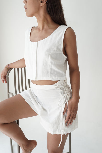 Cidora Linen High-Waist Shorts