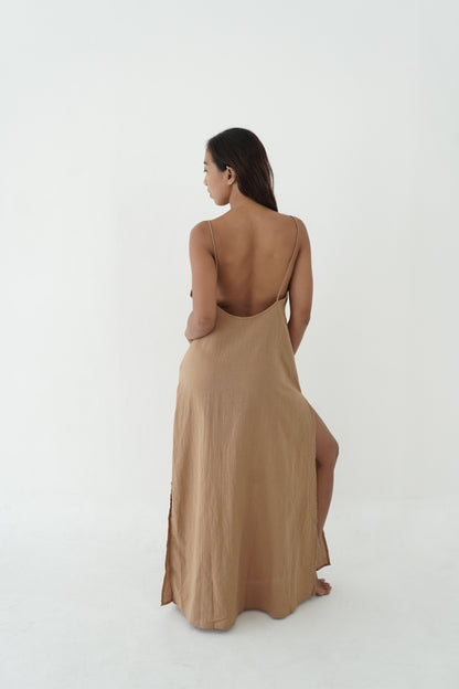 Lotus Maxi Linen Dress