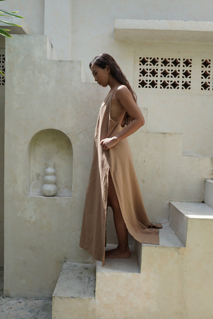 Lotus Maxi Linen Dress