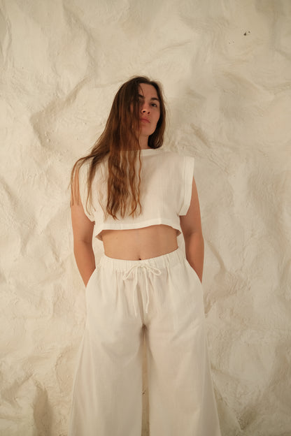 Verbena Linen Crop Top