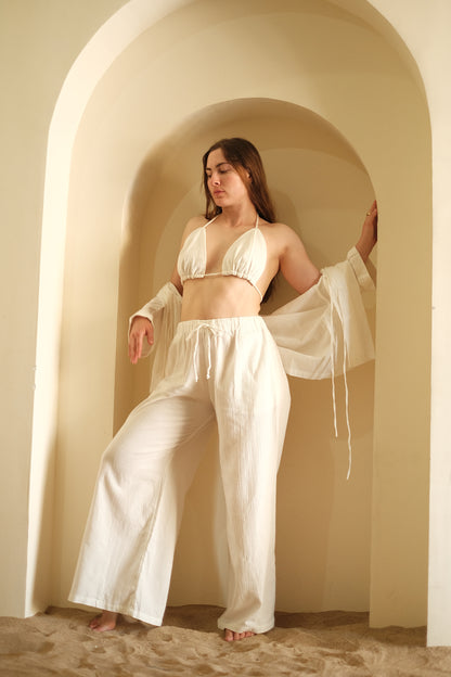 Hostas Wide-Leg Linen Resort Pants