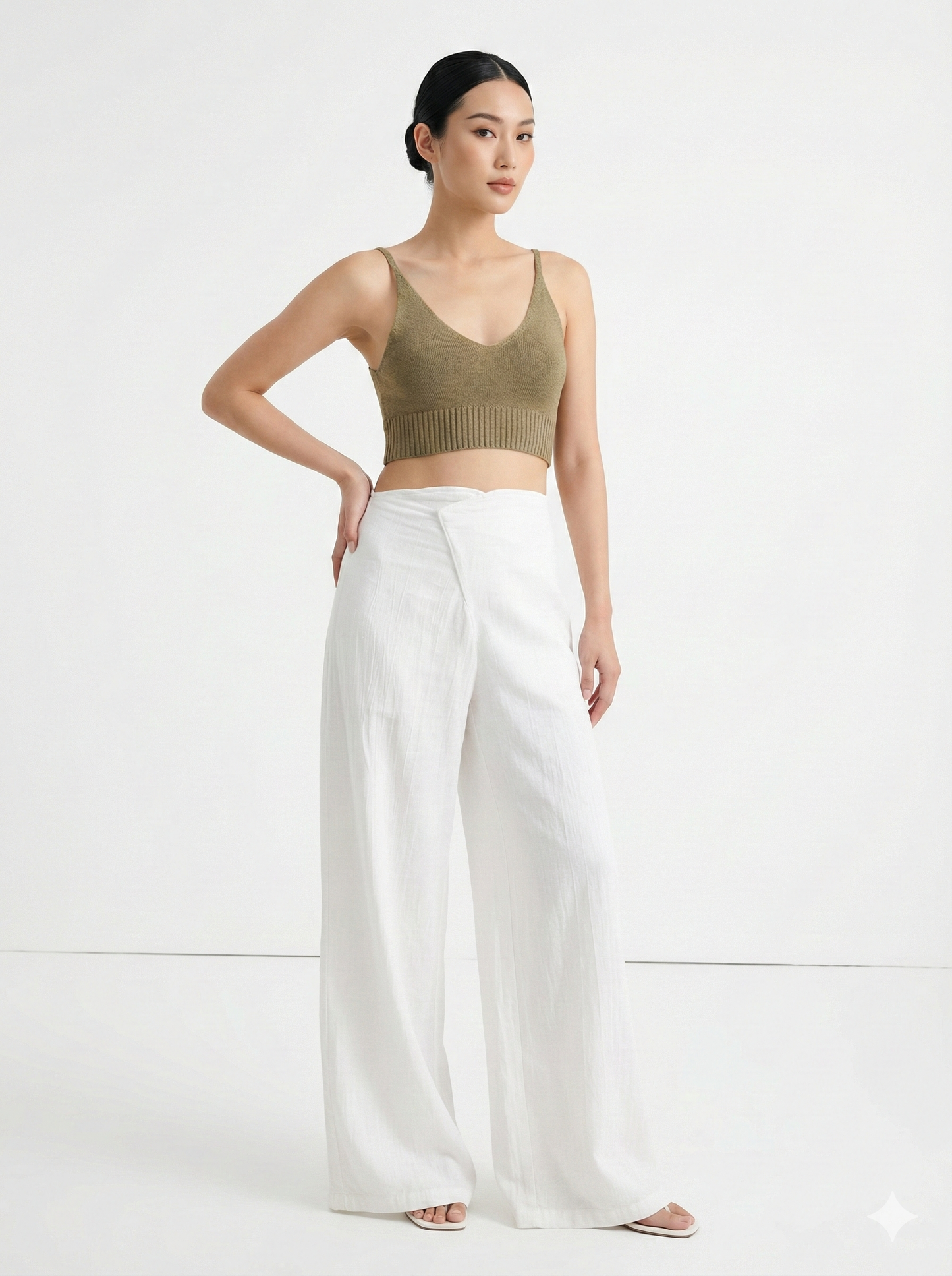 Fawn Aghar Knit Top front view, minimalist women’s knitwear