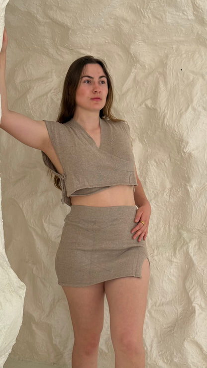 Cinnamon Knit Cap Sleeve Top – Handmade Cotton