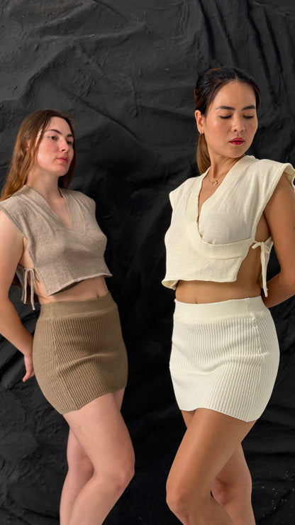 Cinnamon Knit Cap Sleeve Top – Handmade Cotton