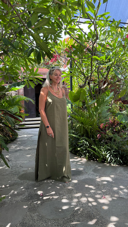 Lotus Maxi Linen Dress