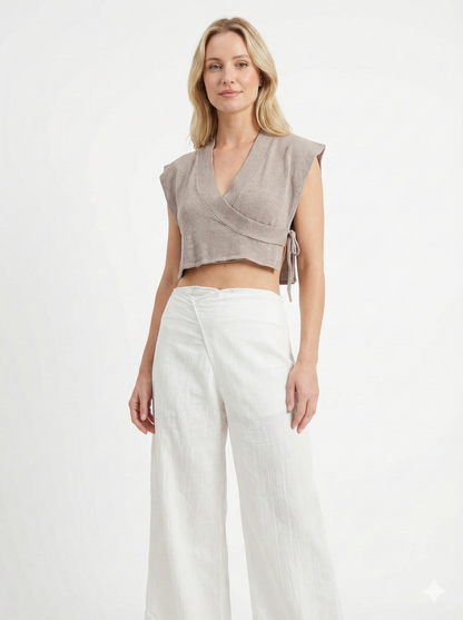 Cinnamon Knit Cap Sleeve Top – Handmade Cotton