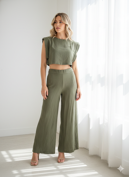 Verbena Linen Crop Top