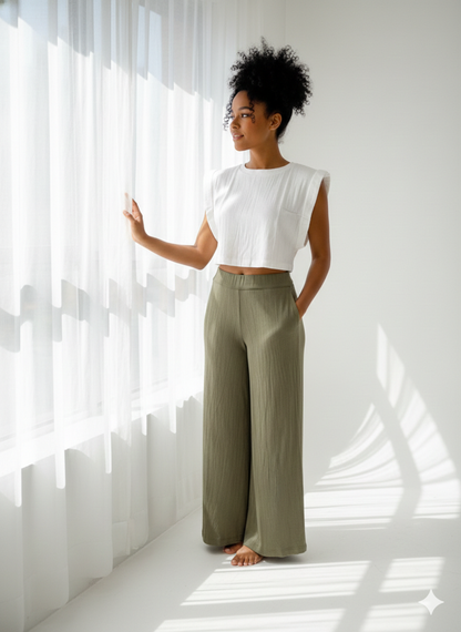 Verbena Linen Crop Top