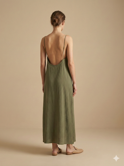 Lotus Maxi Linen Dress