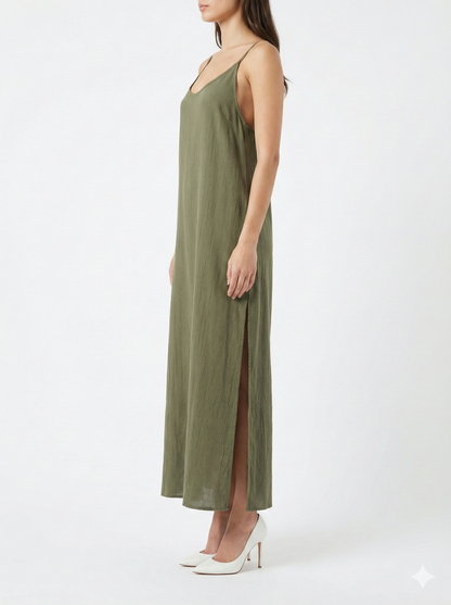 Lotus Maxi Linen Dress