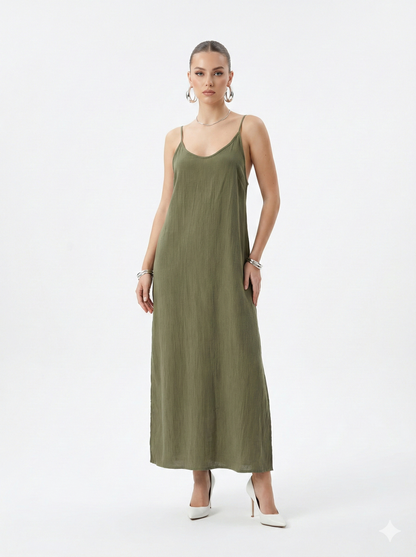 Lotus Maxi Linen Dress