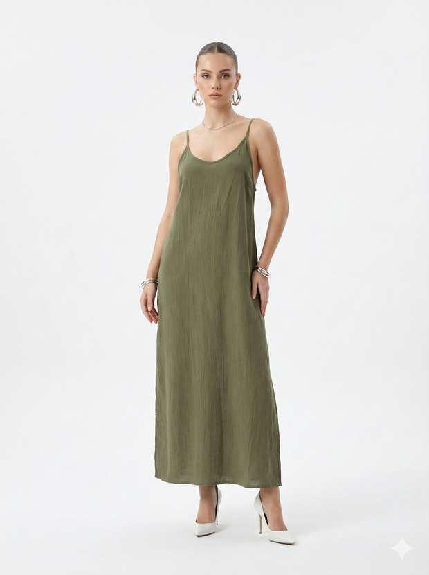 Lotus Maxi Linen Dress