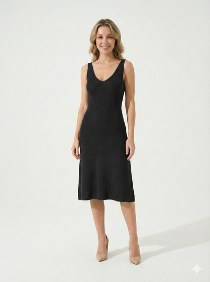 Gaharu Cotton Knit Midi Dress