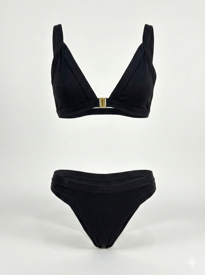 Sorex TENCEL™ thong in black eco-friendly smooth fabric