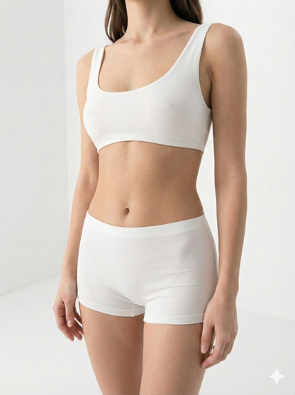 White Calita TENCEL™ soft bra with lightweight stretch support