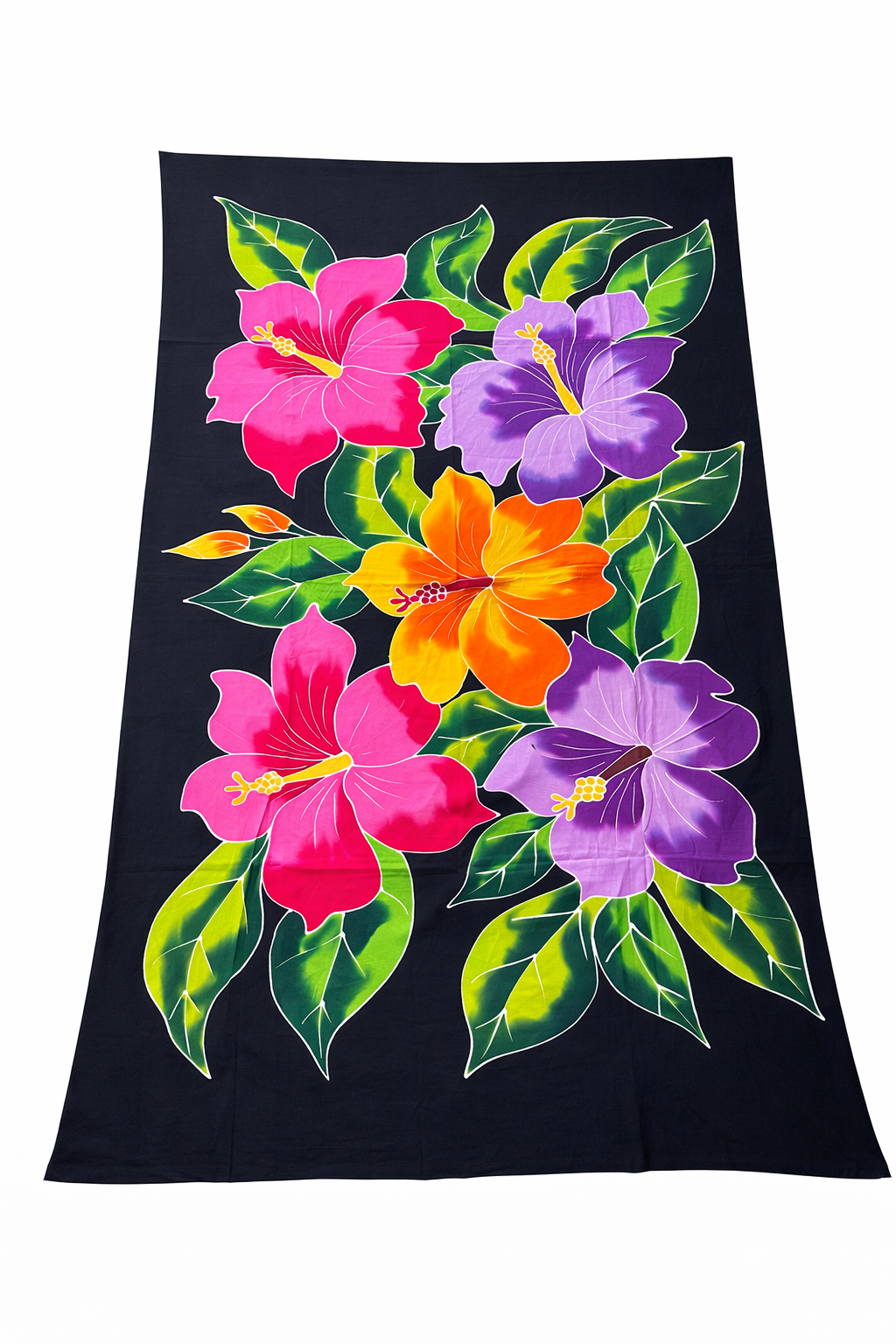 Handmade hibiscus-bali-sarong-black-aline-my-label