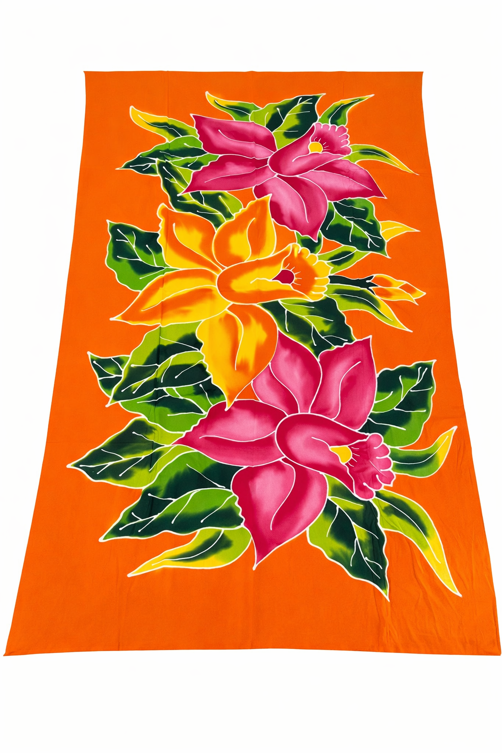 Floral sarong bali Lily in orange