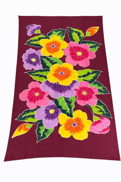 Handmade Bali Floral Sarong – Beach Wrap Pareo | Sakura Sarong