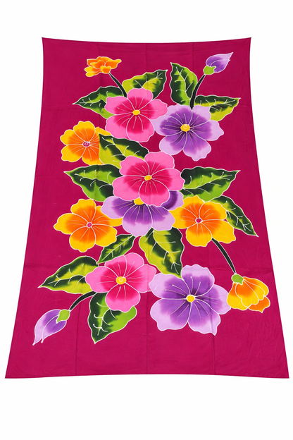 Handmade Bali Floral Sarong – Beach Wrap Pareo | Sakura Sarong